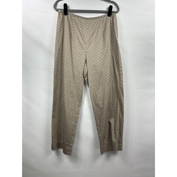 Pendleton Pull On Pants Beige Black Print Size 14 Flat Front Stretch Straight - Picture 9 of 9